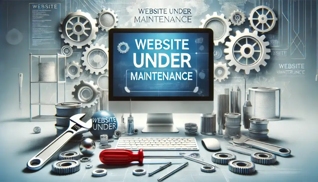 A website under construction with maintenance tools